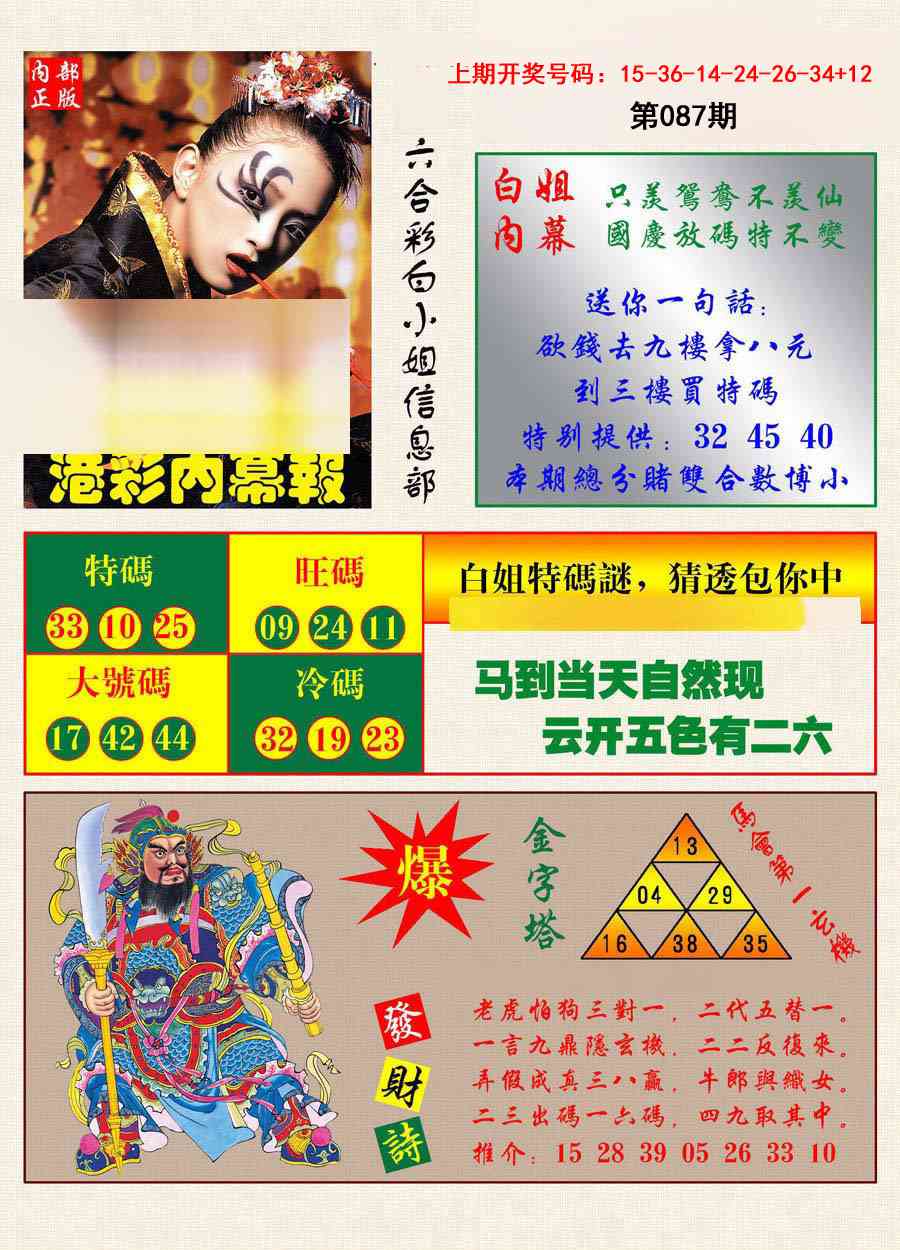 087期港彩内幕报[图]