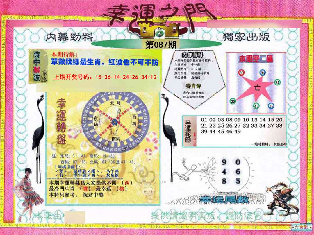 087期幸运之门[图]